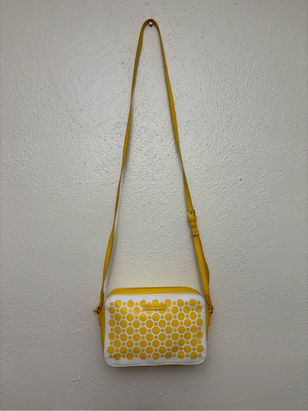 Vera Bradley Yellow & White Floral Dot Crossbody Bag
